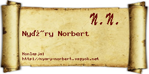 Nyáry Norbert névjegykártya