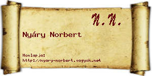 Nyáry Norbert névjegykártya